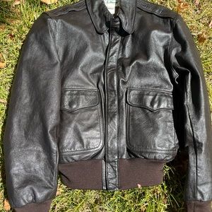 Vintage Leather Bomber Jacket